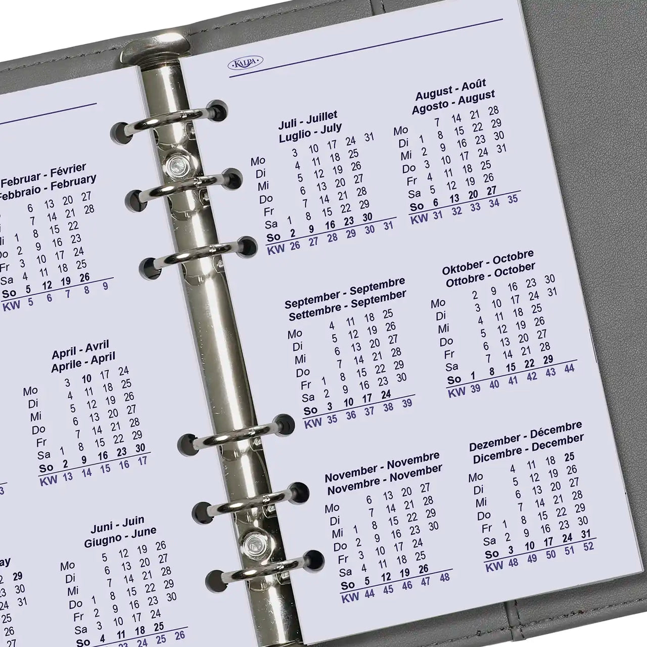Refill for Personal organizer - 170 x 95 mm - Year Calendar View