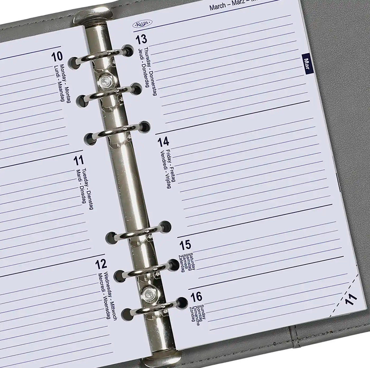 Refill for Personal organizer - 170 x 95 mm - Agenda 1 week per 2 pages