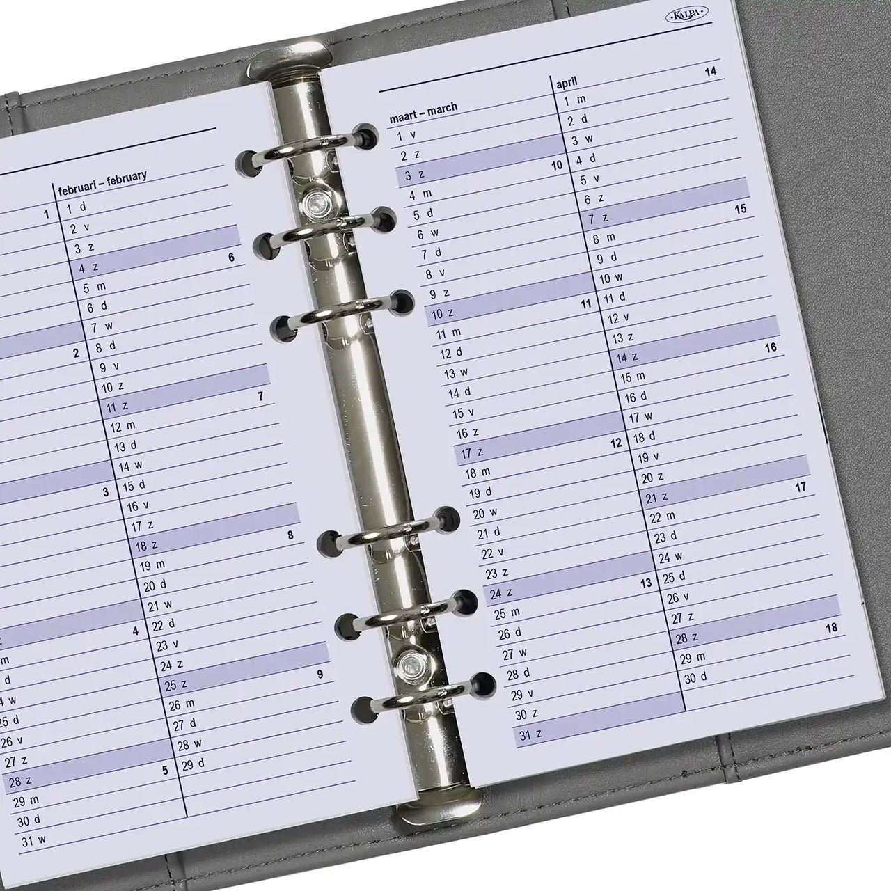 Refill for Personal organizer - 170 x 95 mm - Extra yearplanner current year