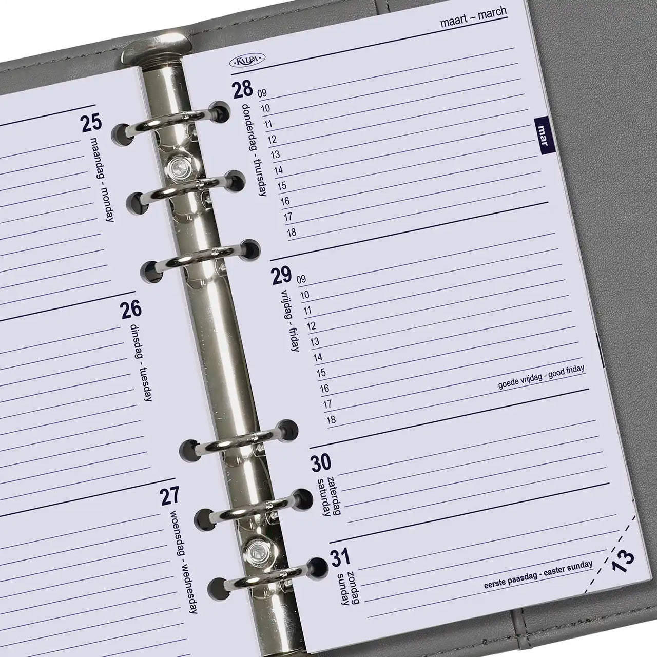 Refill for Personal organizer - 170 x 95 mm - Agenda 1 week per 2 pages