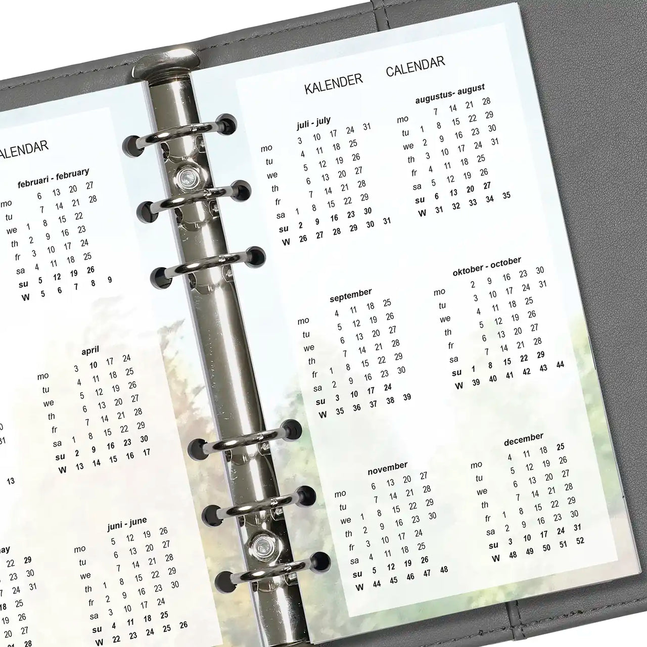 Refill for Personal organizer - 170 x 95 mm - Year Calendar View