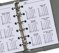 Refill for Pocket organizer - 125 x 80 mm - Year Calendar View