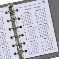 Calendar page of a planner with metal binding