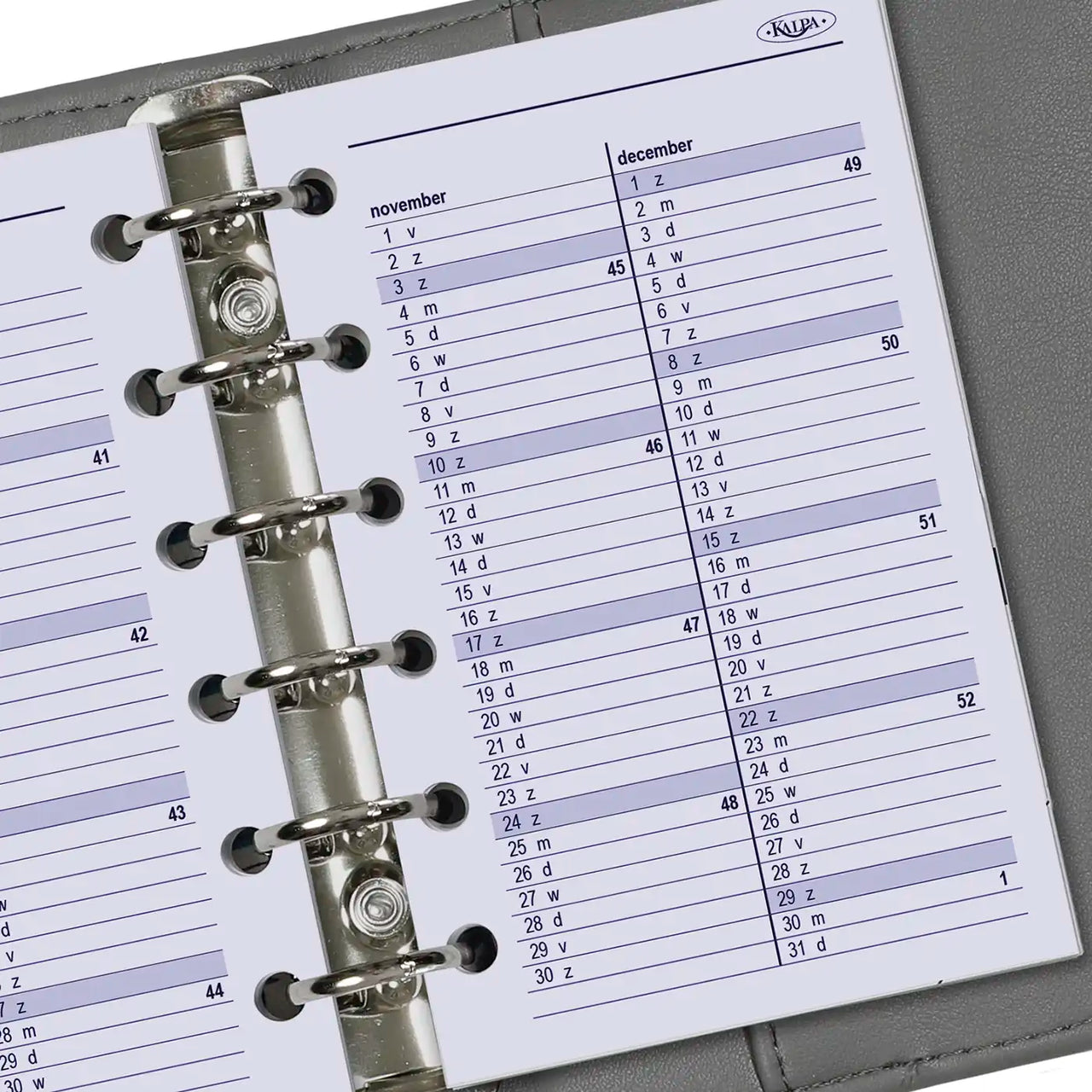 Refill for Pocket organizer - 125 x 80 mm - Extra yearplanner current year
