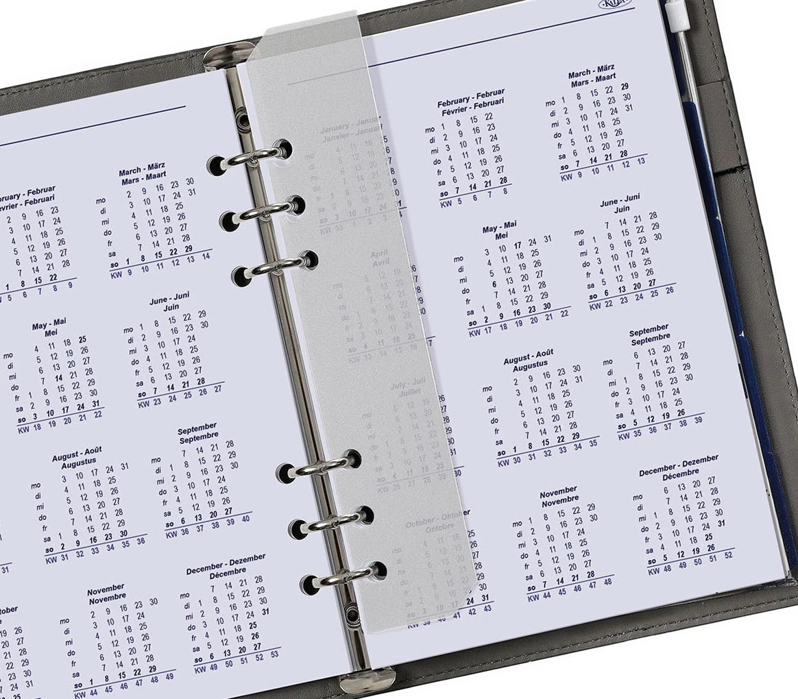 6406-26-27-28 210 x 144 mm A5 Binder Refills Weekly EN DE FR NL (a bit rust on the ringbinder!) + Storage Folder 2026 2027 2028