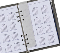 6406-27 210 x 144 mm A5 6 Ringplanner Vulling Week EN DE FR NL (een beetje roest op de ringband!) + opbergmap 2027