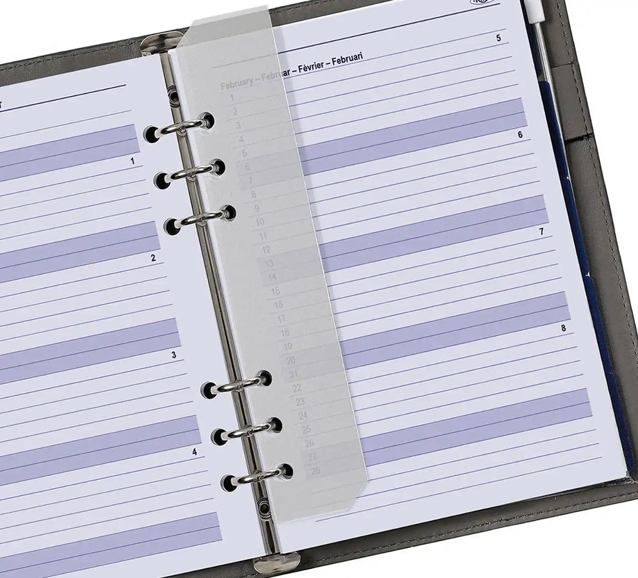 Complete refill with tabsheets, page separator, adddress set and agenda for A5 organizer - 210 x 144 mm - Extra yearplanner next year