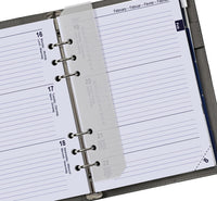 6406-27 210 x 144 mm A5 6 Ringplanner Vulling Week EN DE FR NL (een beetje roest op de ringband!) + opbergmap 2027
