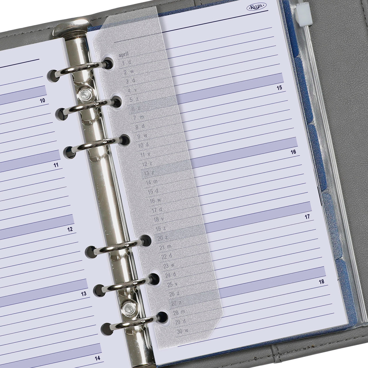 6317-27-28 170 x 95 mm Personal Bindmiddel Vulling 1 Week per 2 Paginas NL EN 2027 2028