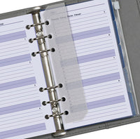 Close-up van een planner met een ringbandsysteem