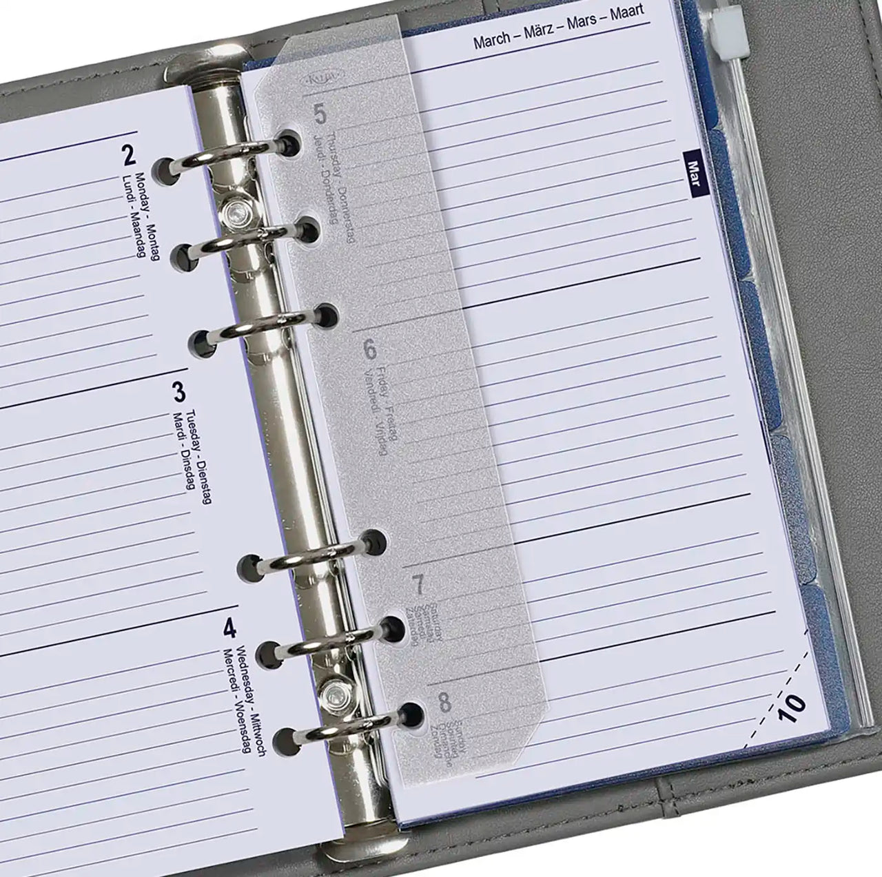 Complete refill with tabsheets, page separator, adddress set and agenda for Personal organizer - 170 x 95 mm - Agenda 1 week per 2 pages