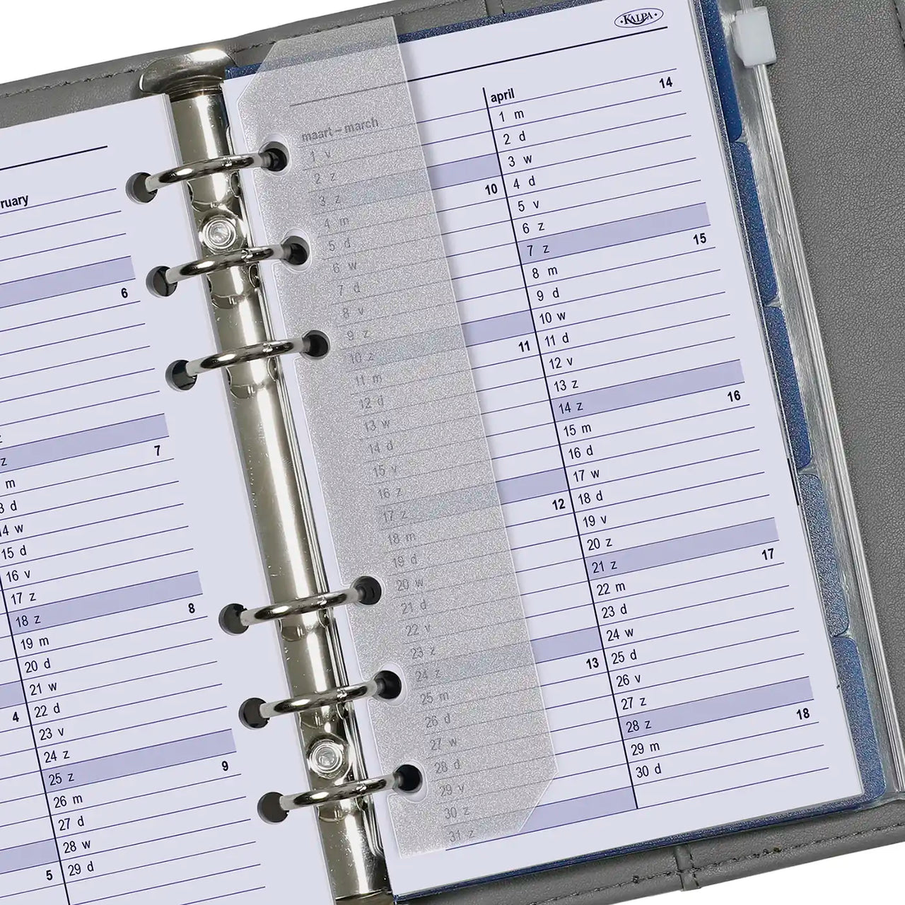 Complete refill with tabsheets, page separator, adddress set and agenda for Personal organizer - 170 x 95 mm - Extra yearplanner current year