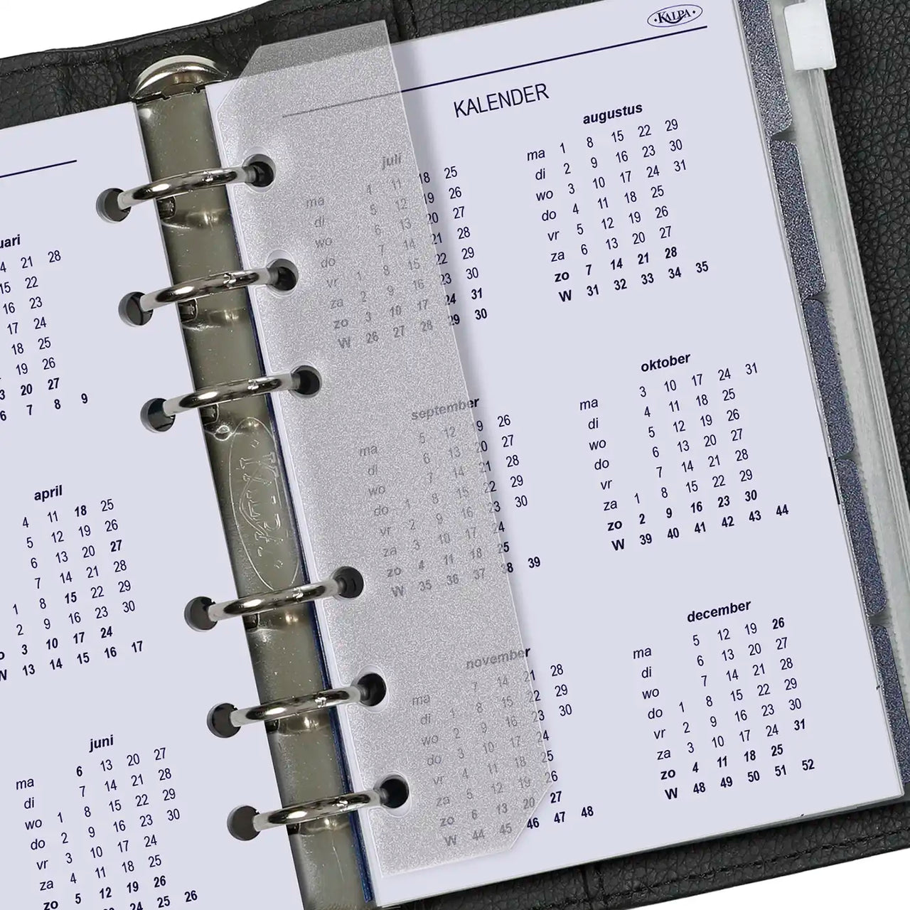 Complete refill with tabsheets, page separator, adddress set and agenda for Senior organizer - 150 x 95 mm - Year Calendar View