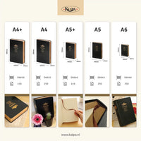 D6030 Kalpa Dreams A4 Vintage Leather Journal Extra Tick Gold Trim